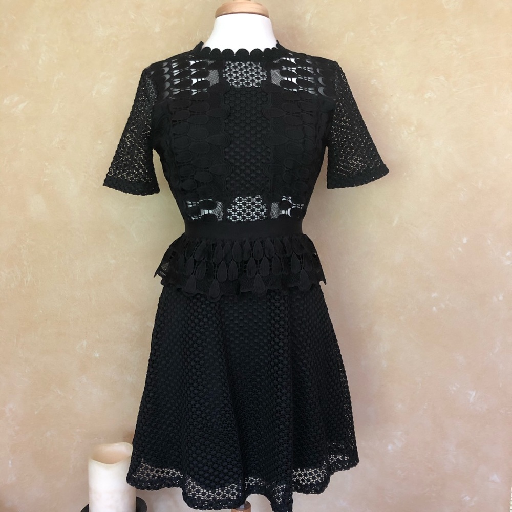 T.I.M.I.N.G fit & flare black lace dress size S